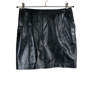 Unisex Massimo Dutti - Leather skirt, size 38 - Black (1)