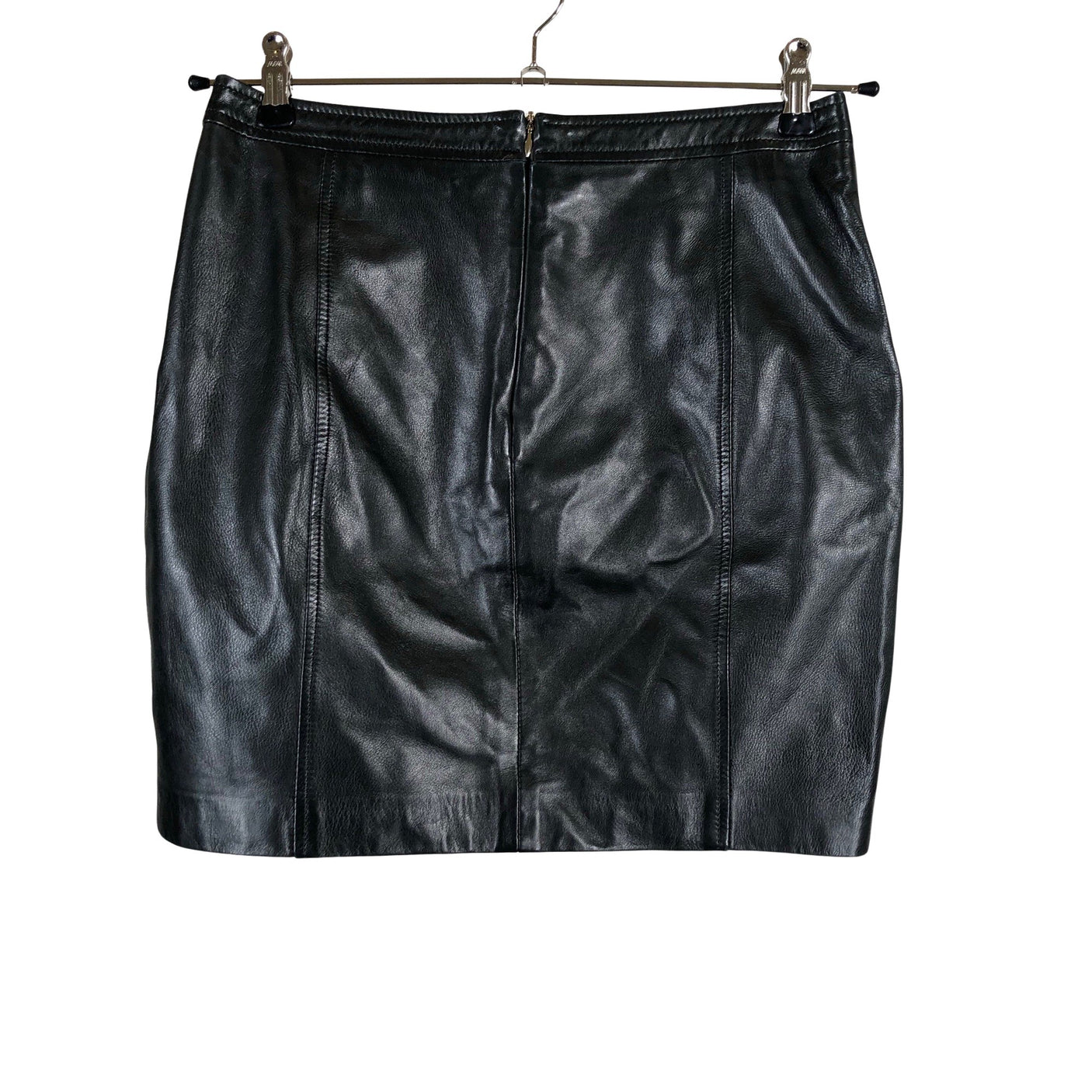 Unisex Massimo Dutti - Leather skirt, size 38 - Black (2)
