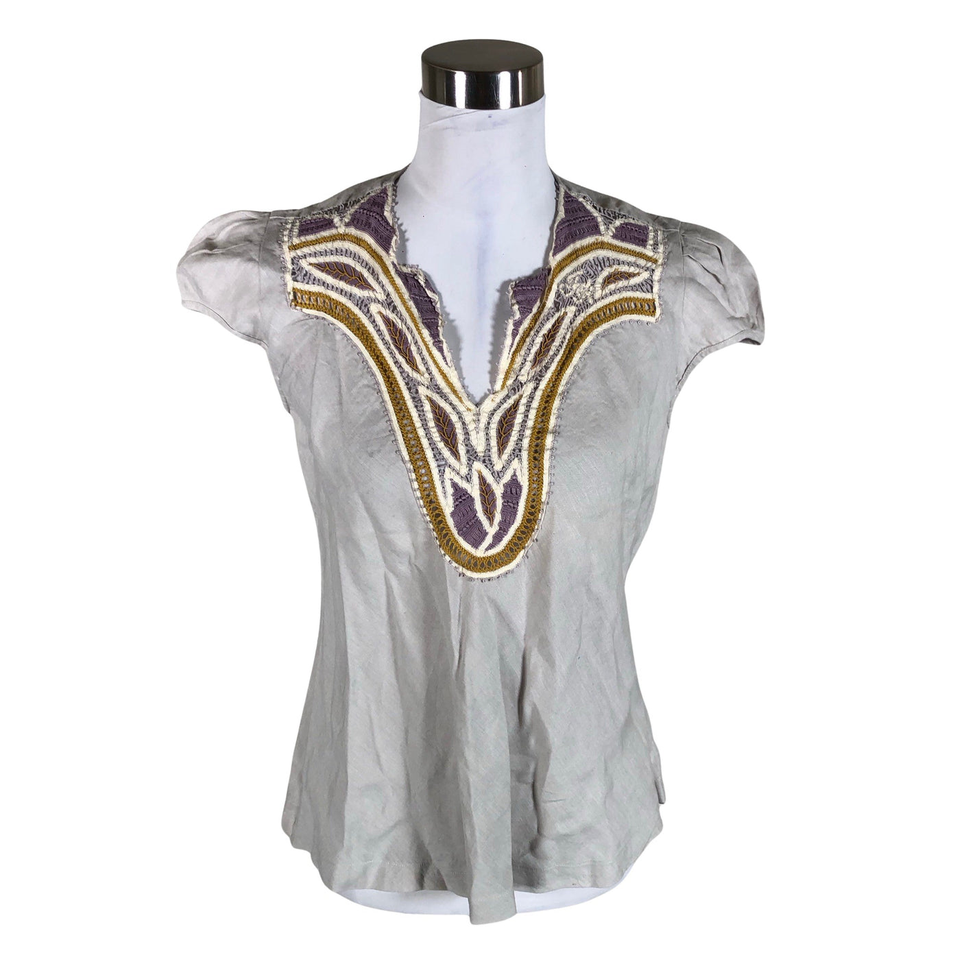Unisex Fatima Rendas - Short-sleeved blouse, size 38 - Gray (1)