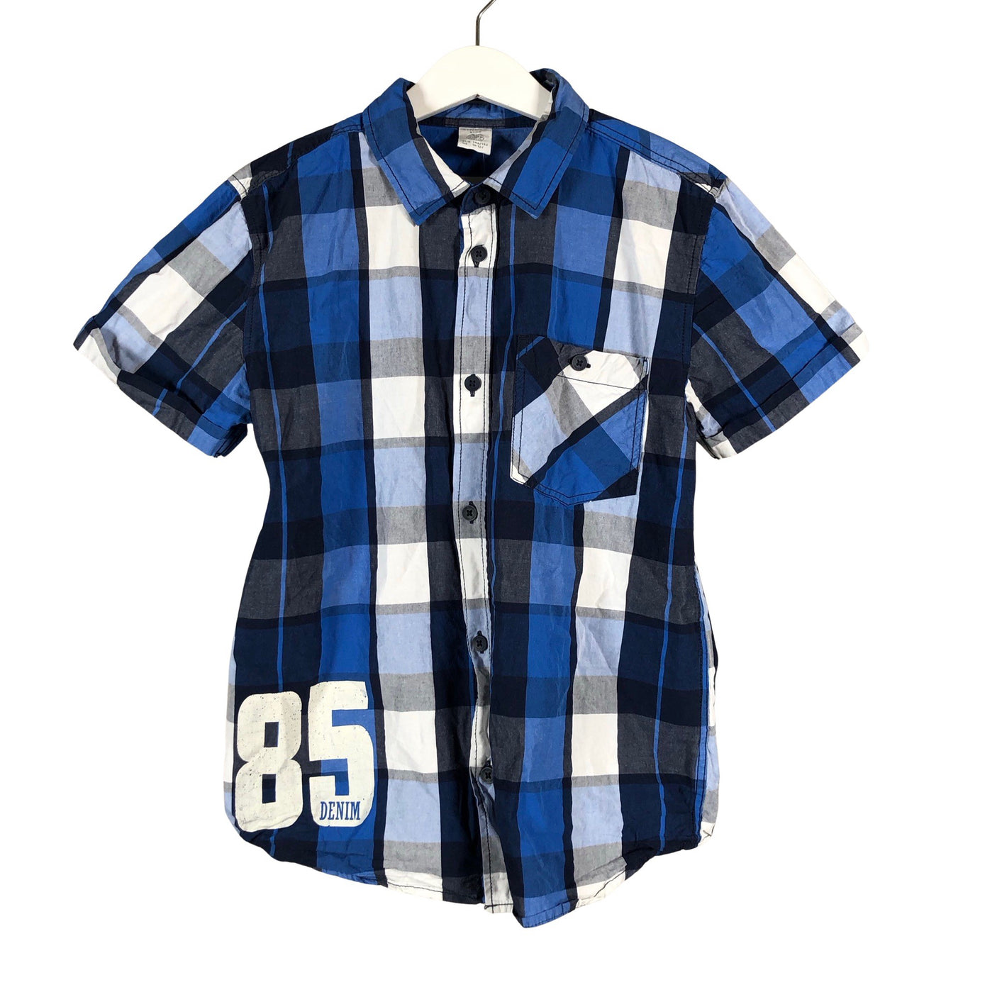 Unisex Lindex - Collared shirt, size 146 - 152 - Blue (1)