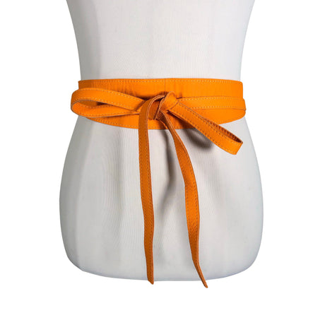 Unisex Kiedo - Leather belt, size No size - Orange (2)
