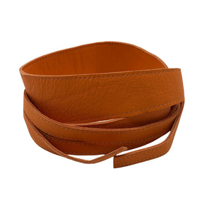 Unisex Kiedo - Leather belt, size No size - Orange (1)