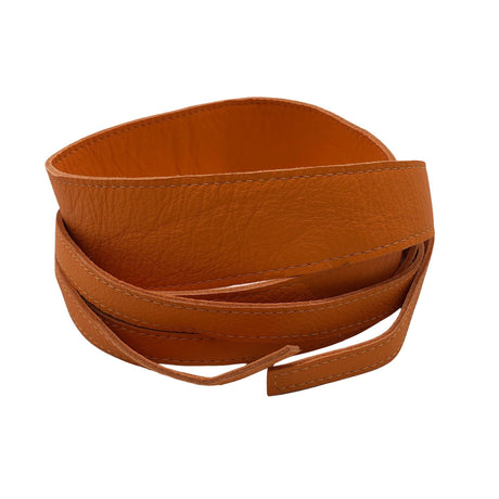 Unisex Kiedo - Leather belt, size No size - Orange ()