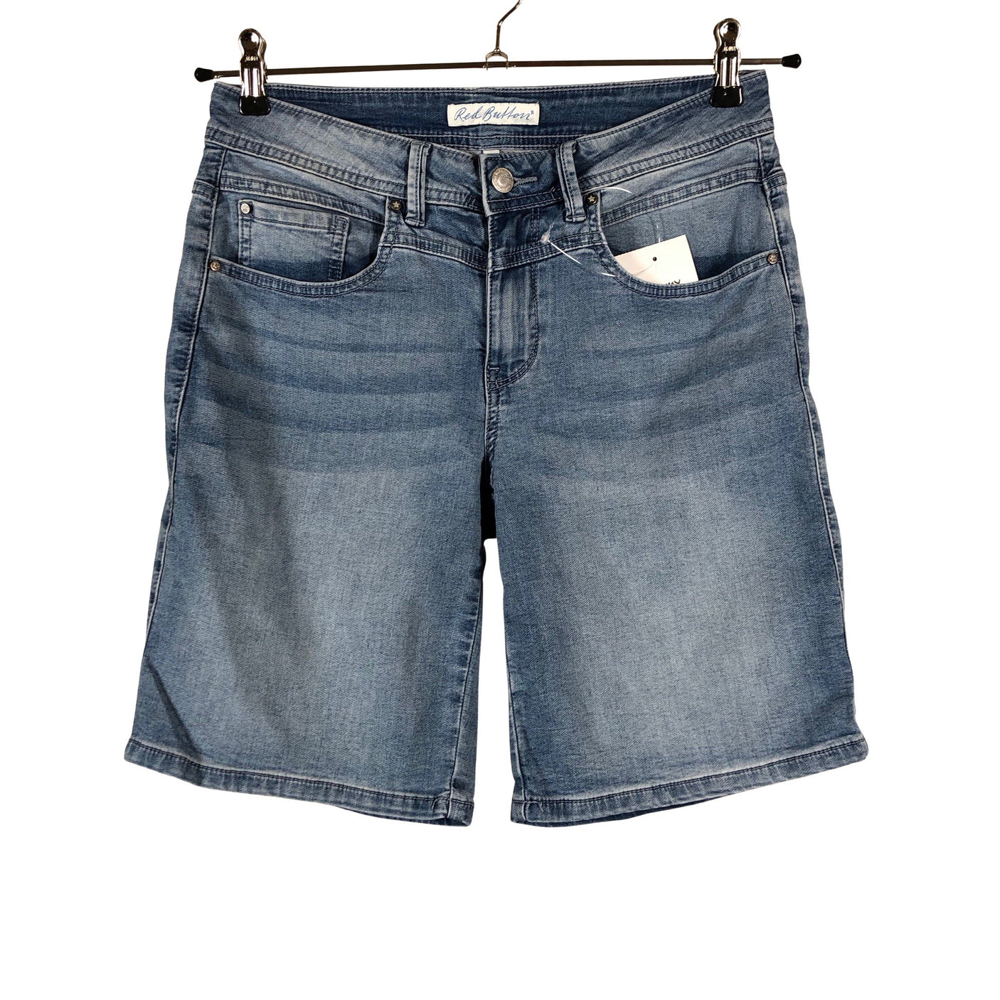 Unisex Red Button - Denim shorts, size 36 - Blue (1)