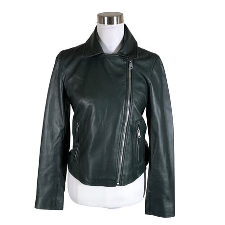 Unisex Massimo Dutti - Leather jacket, size 38 - Green ()