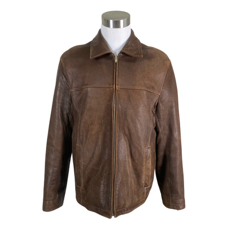 Unisex Milestone - Leather jacket, size L - Brown ()