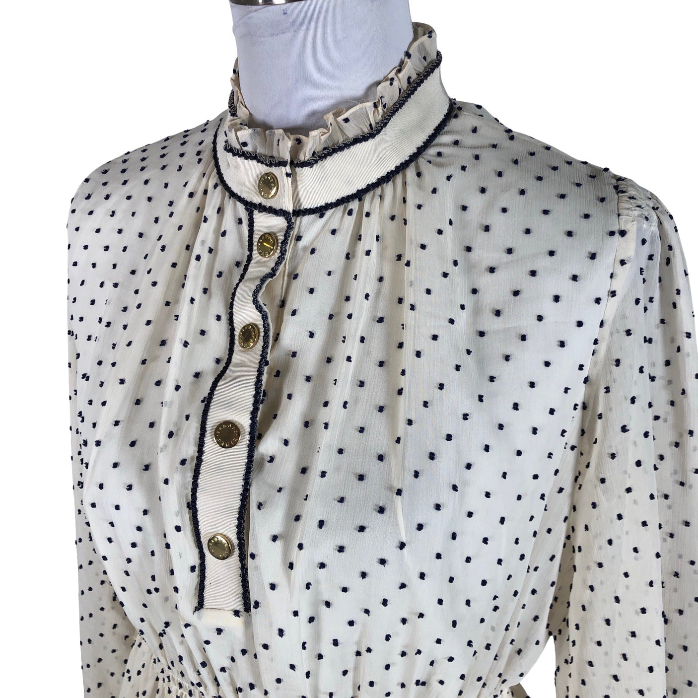 Unisex Sandro Paris - Schiffon dress, size 40 - Natural white (3)