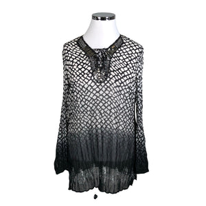 Unisex Taifun - Schiffon tunic, size 42 - Black (1)