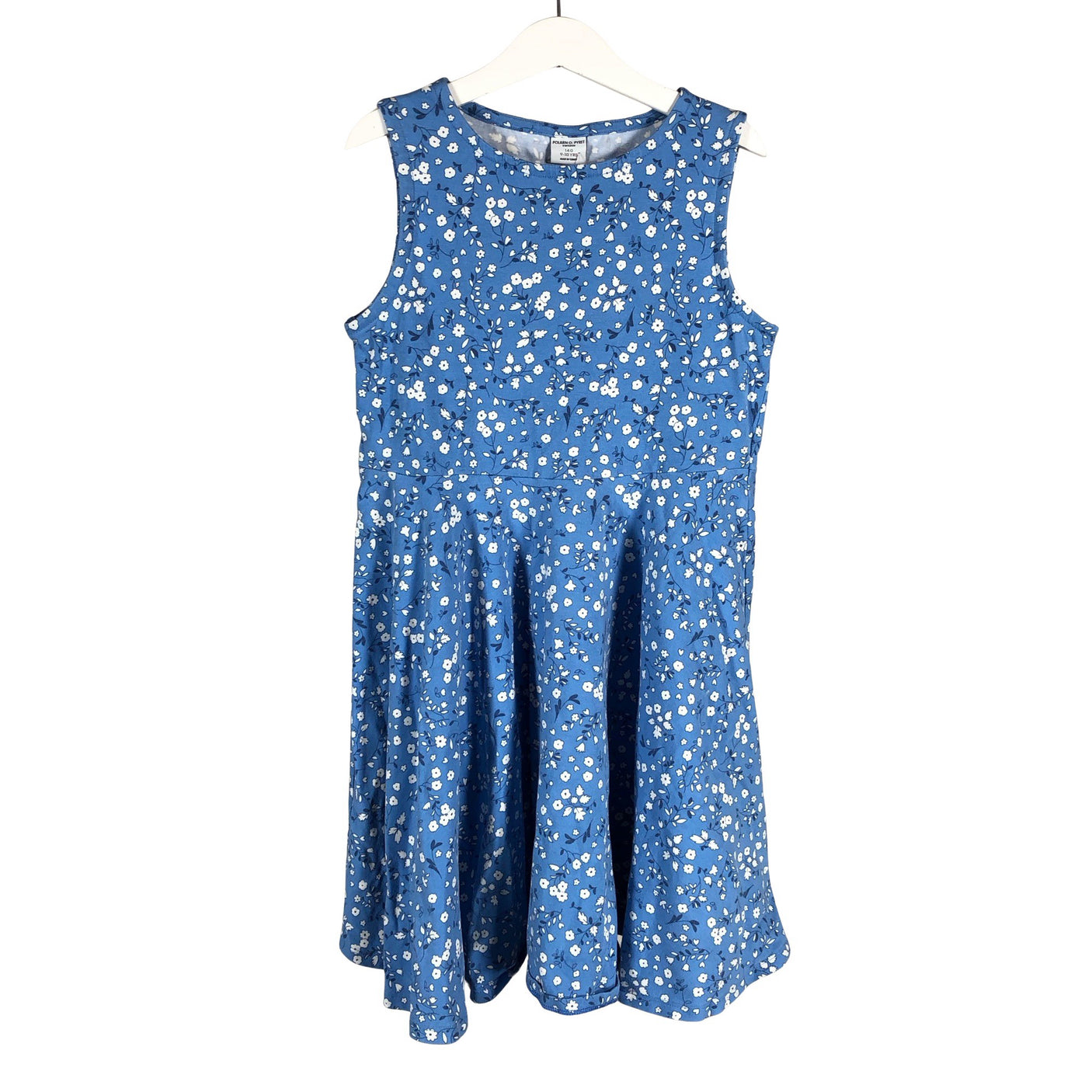 Unisex Polarn O. Pyret - Tricot dress, size 134 - 140 - Blue (1)