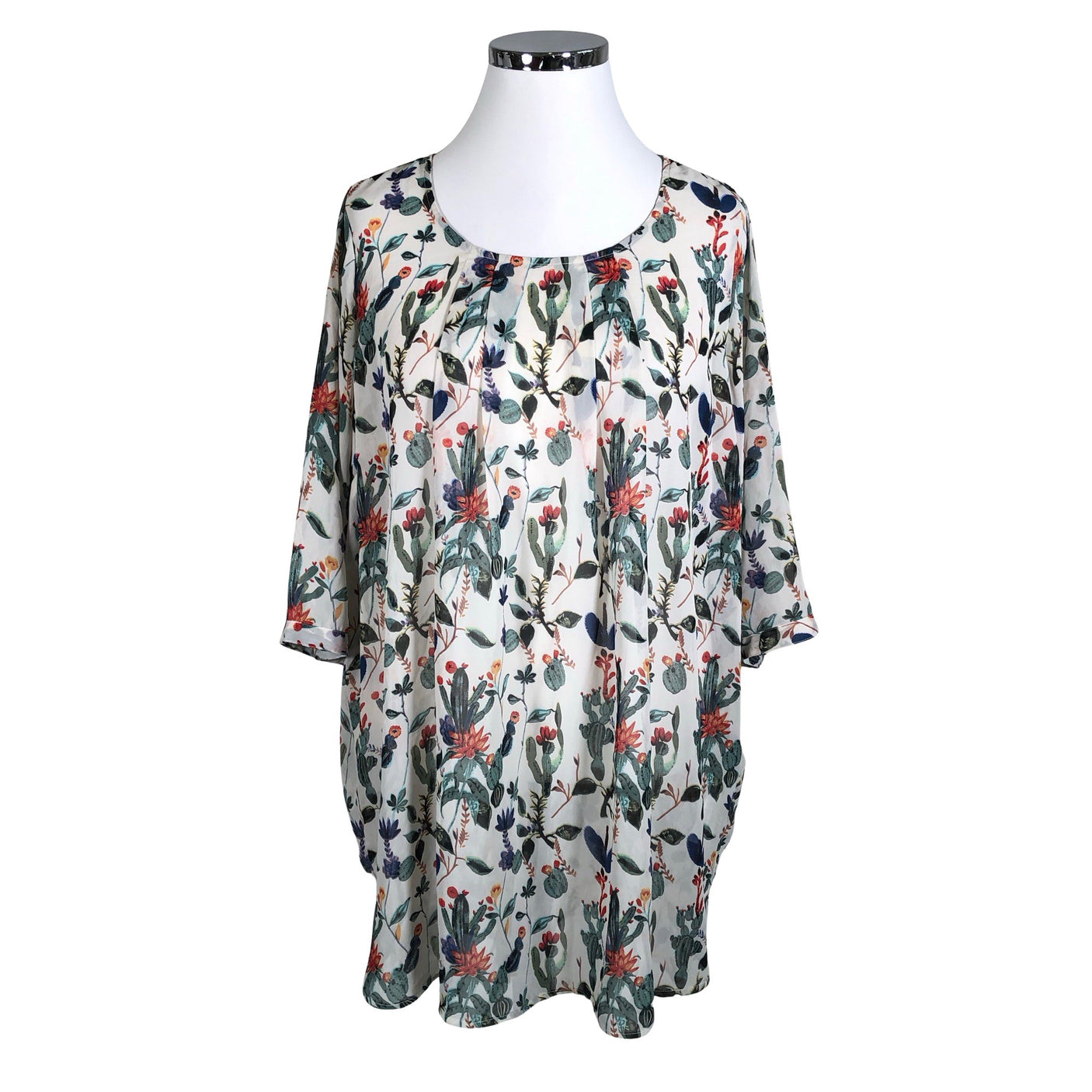 Unisex Junarose - Schiffon tunic, size 46 - White (1)