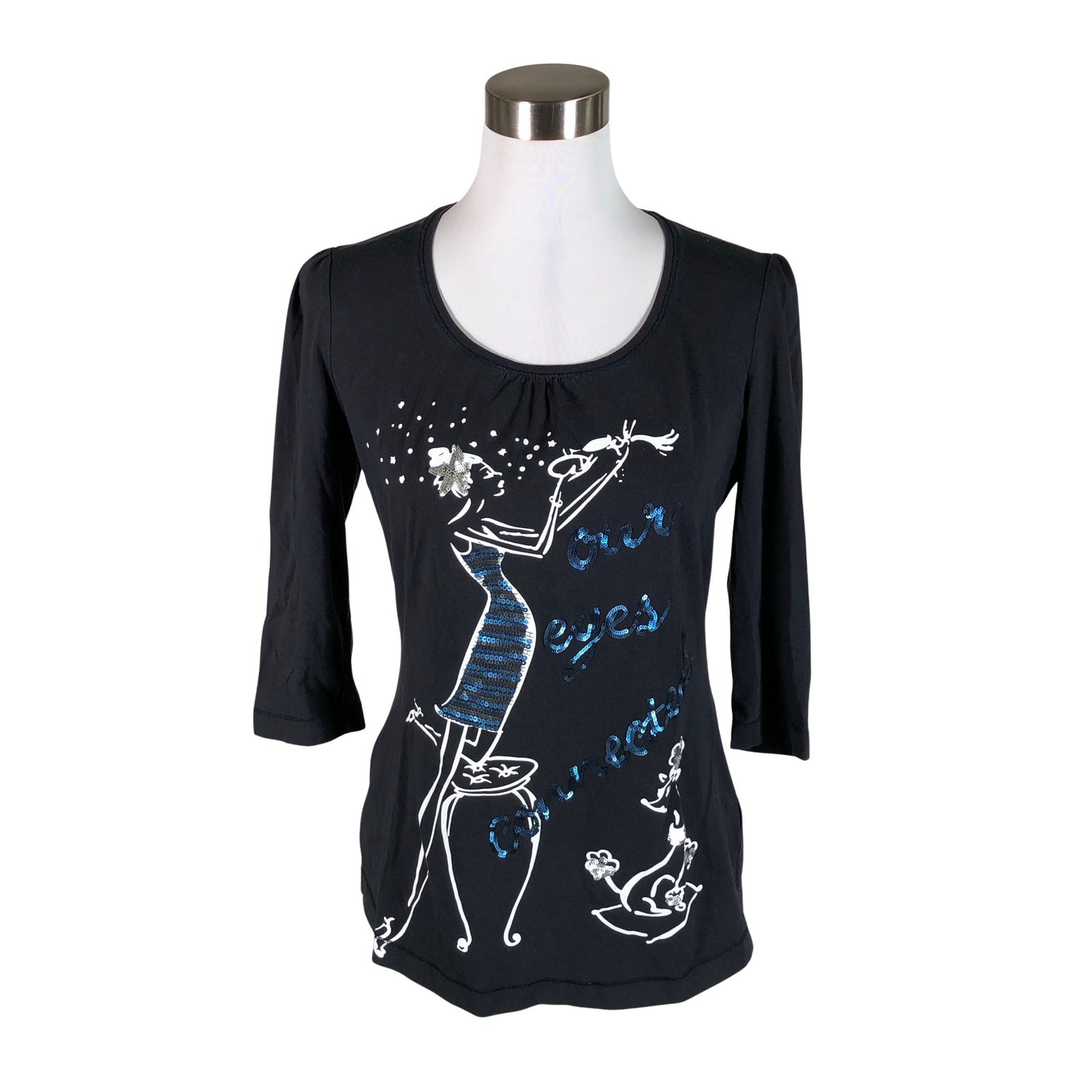 Unisex Taifun - Tricot shirt, size 40 - Black (1)