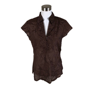 Unisex Gerry Weber - Short-sleeved blouse, size 40 - Brown (1)
