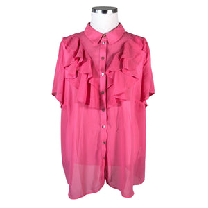 Unisex Zizzi - Short-sleeved blouse, size 50 - Light pink (1)