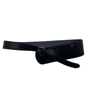 Unisex Veniz - Leather belt, size No size - Black (2)