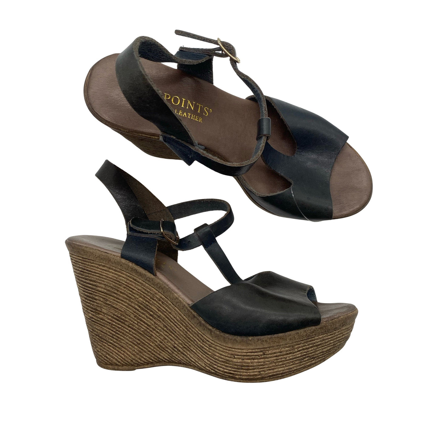 Unisex Ten Points - Wedge sandals, size 36 - Black (1)