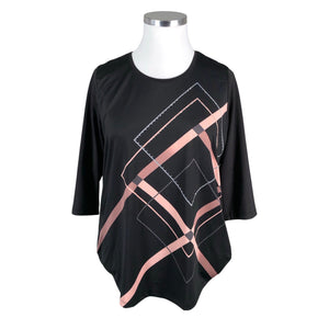 Unisex Ulla Popken - Tricot tunic, size 42 - Black (1)