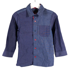 Unisex Ewald - Collared shirt, size 92 - 98 - Blue (1)
