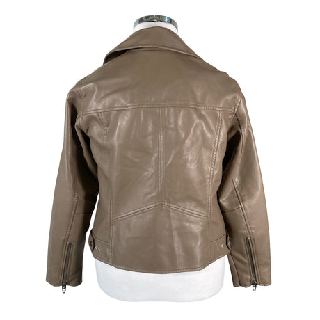 Unisex Zizzi - Leather jacket, size 42 - Brown (2)