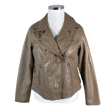 Unisex Zizzi - Leather jacket, size 42 - Brown ()