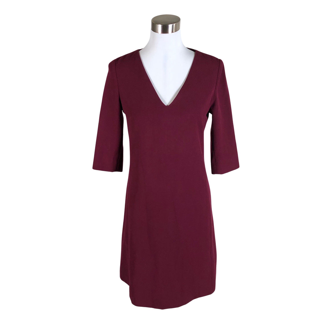 Unisex Massimo Dutti - Schiffon dress, size 38 - Wine red (1)