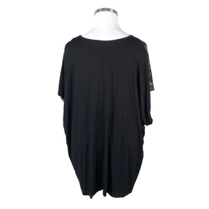 Unisex Ulla Popken - Schiffon tunic, size 54 - Black (2)