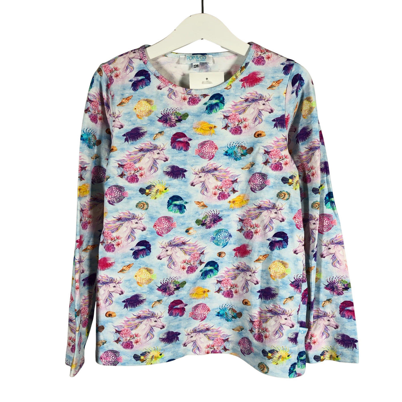 Unisex Pop & Co Helsinki - Tricot shirt, size 122 - 128 - Light blue (1)