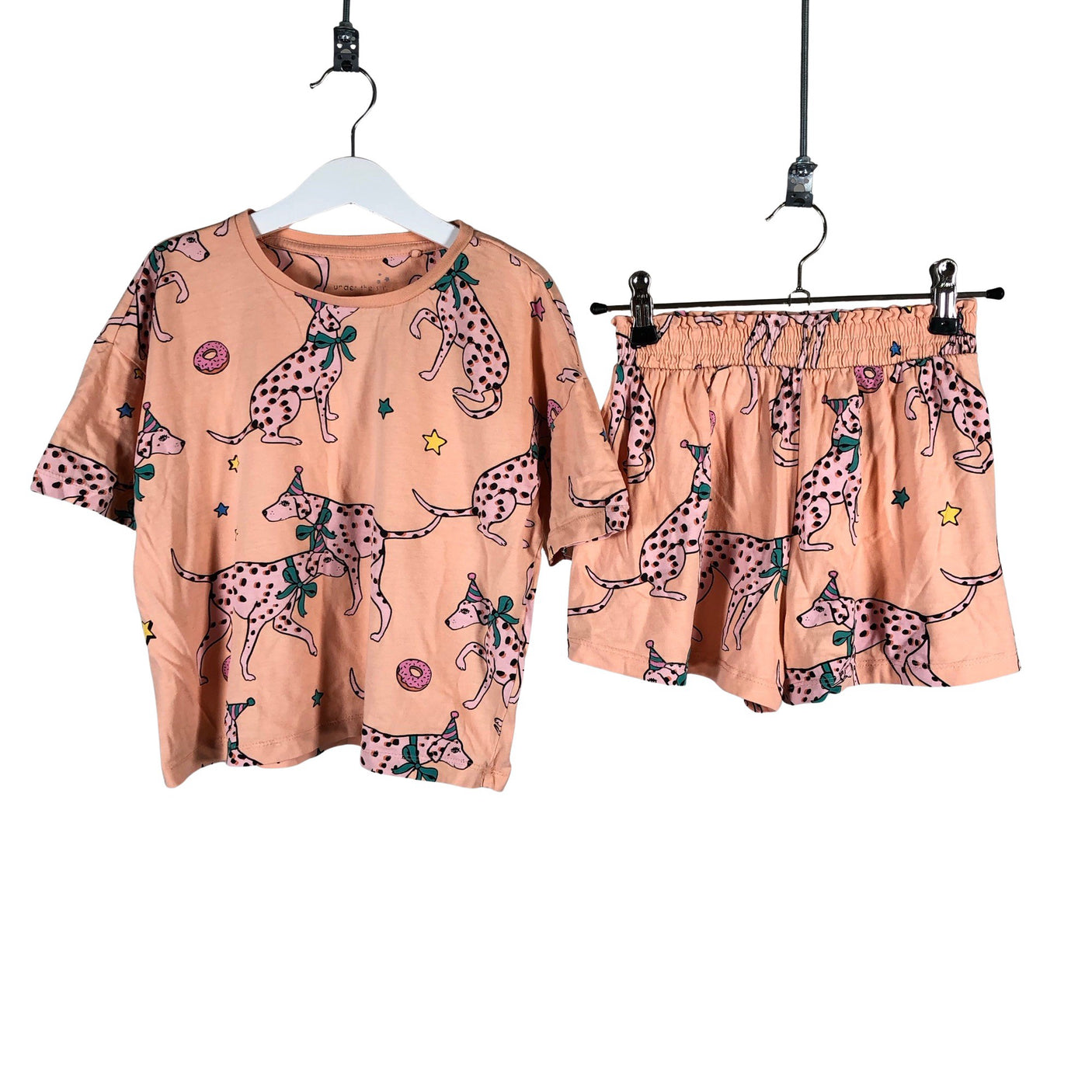Unisex Next - Shorts and top set, size 128 - 134 - Light pink (1)