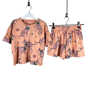 Unisex Next - Shorts and top set, size 128 - 134 - Light pink (1)