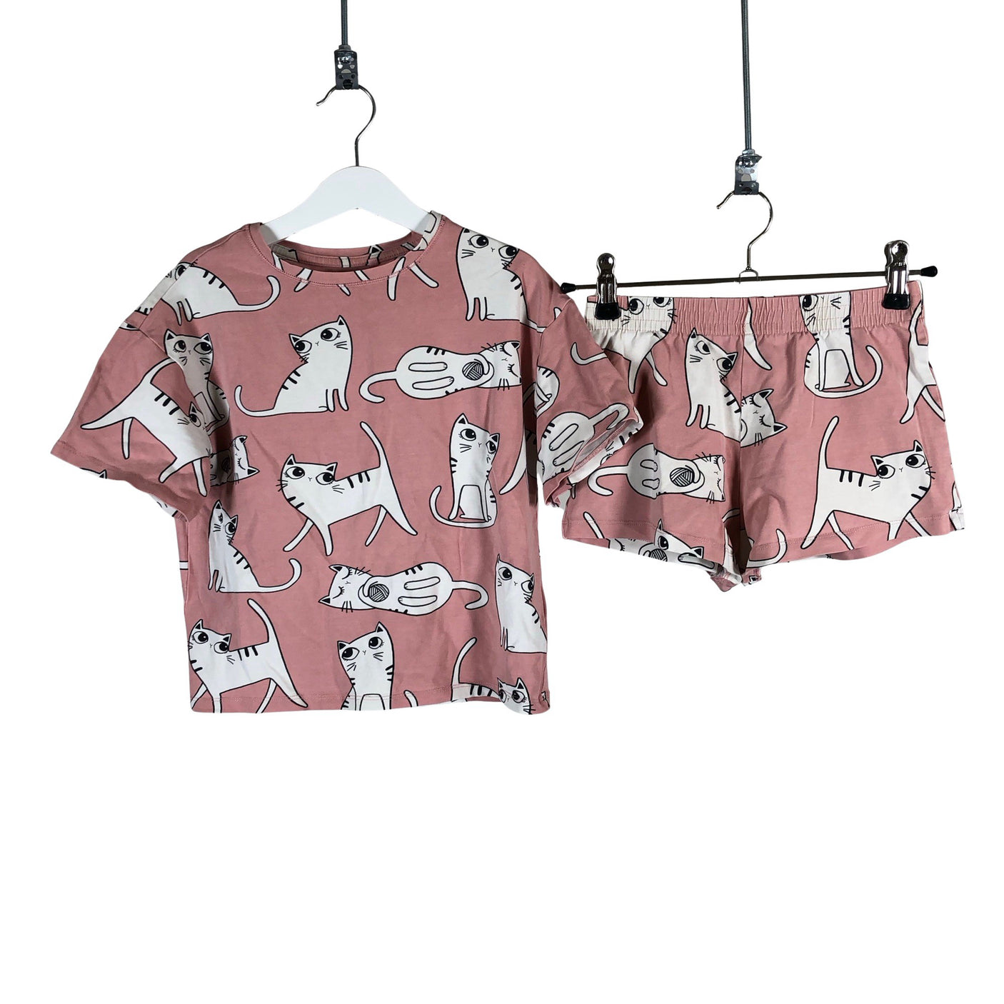 Unisex Next - Shorts and top set, size 116 - 122 - Light pink (1)