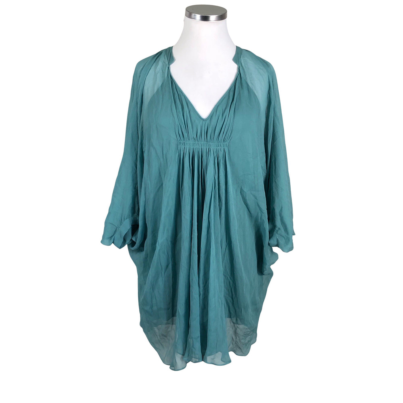 Unisex Diane von Furstenberg - Schiffon tunic, size 42 - Green (1)