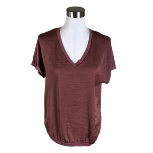 Unisex Lindex - Short-sleeved blouse, size 40 - Wine red (1)