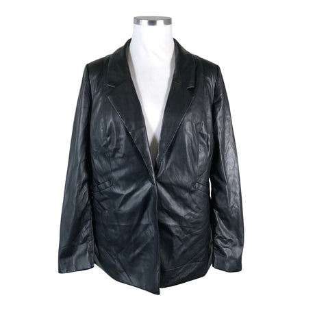 Unisex Ulla Popken - Leather jacket, size 44 - Black ()