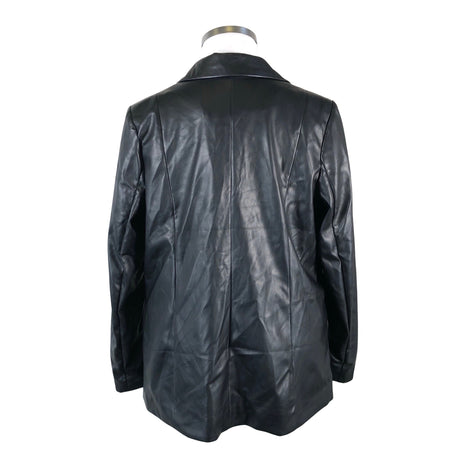 Unisex Ulla Popken - Leather jacket, size 44 - Black (2)