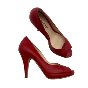 Unisex Global - Open toe high heel shoes, size 37 - Red (1)