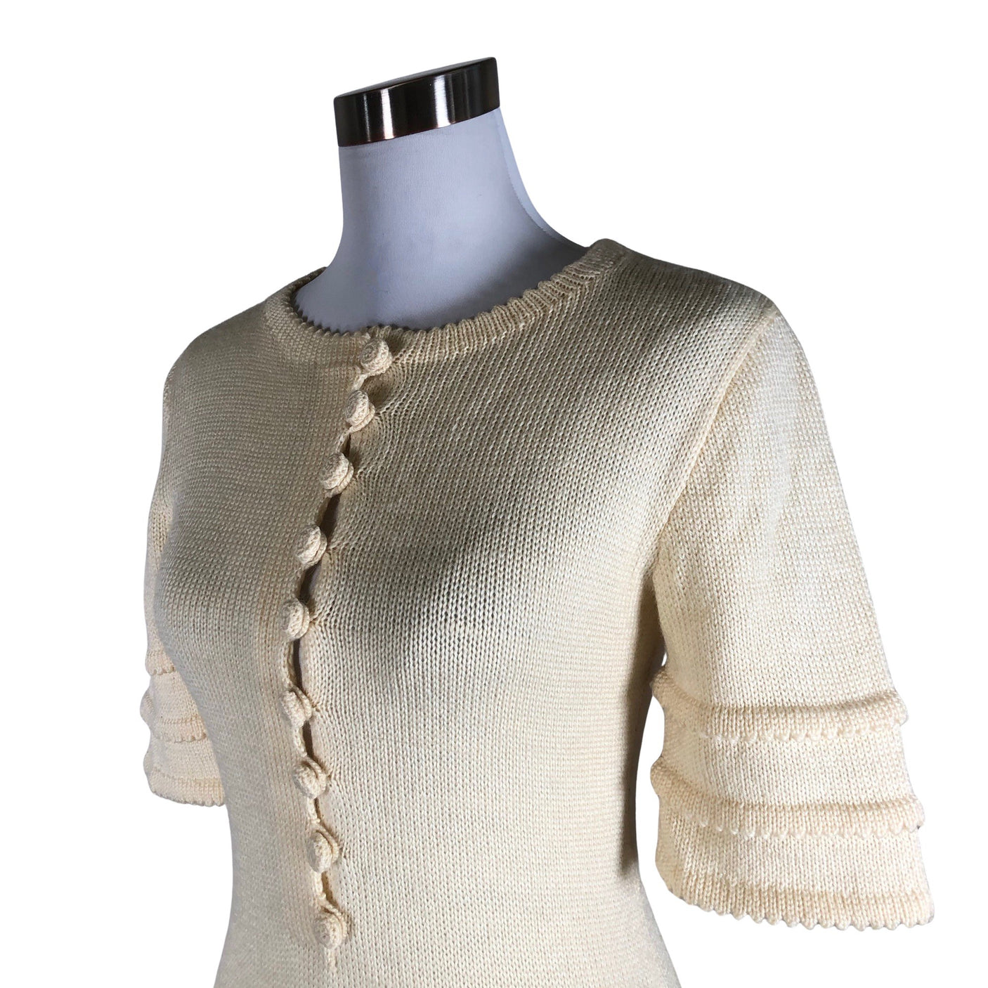 Unisex Karelinka - Knit dress, size 36 - Natural white (3)