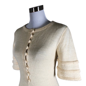 Unisex Karelinka - Knit dress, size 36 - Natural white (3)