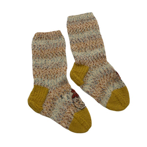 Unisex Handmade - Wool socks, size 32 - Beige (1)