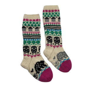 Unisex Handmade - Wool socks, size 38 - Natural white (1)