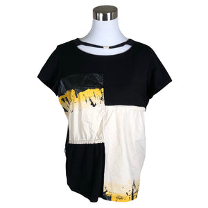 Unisex RIVA - Short-sleeved blouse, size 38 - Yellow (1)