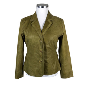Unisex S.T.I - Leather jacket, size 42 - Green (1)