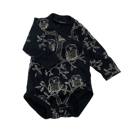 Unisex Aarrelabel - Wrap bodysuit, size 50 - 56 - Black ()