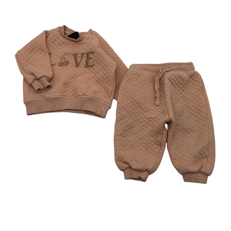Unisex Sofie Schnoor - Sweatshirt and pants set, size 62 - 68 - Light pink ()