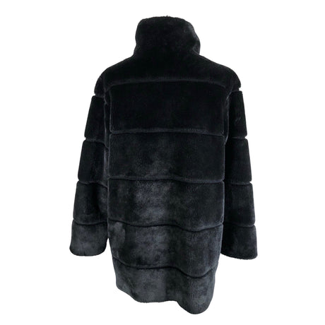 Unisex Junge - Faux fur coat, size 38 - Black (2)