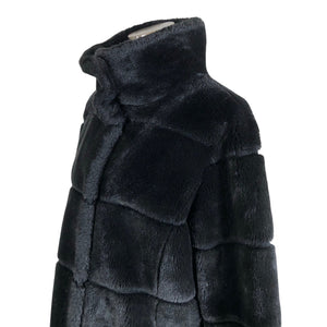 Unisex Junge - Faux fur coat, size 38 - Black (3)