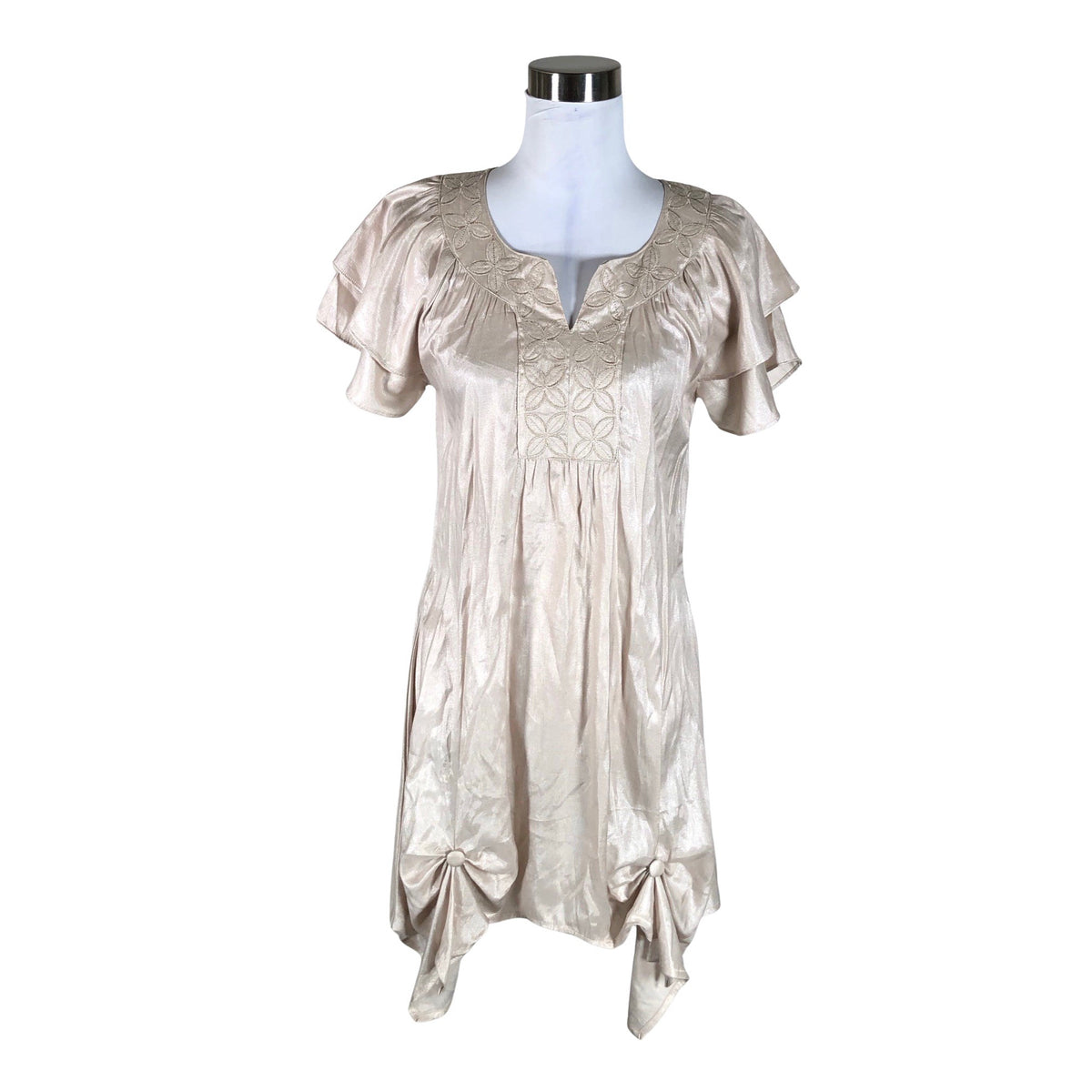 Unisex Ze-Ze - Schiffon dress, size 40 - Beige (1)
