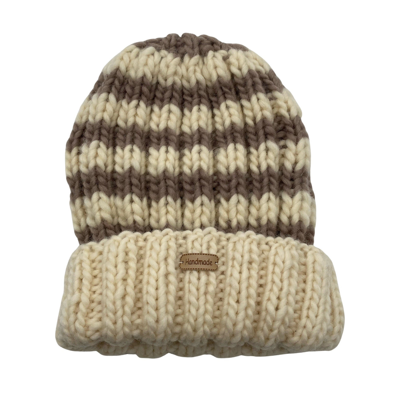 Unisex Handmade - Winter beanie, size 52 - 54 cm - Natural white (1)