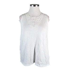 Unisex Zizzi - Tricot tank top, size 44 - White (1)