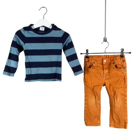 Unisex Polarn O. Pyret - Jeans, size 80 - 86 - Orange ()