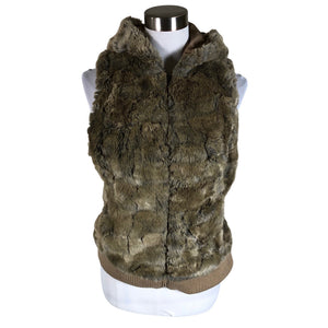 Unisex Esprit - Faux fur vest, size 38 - Brown (1)