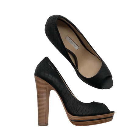 Unisex Calvin Klein - Open toe high heel shoes, size 37 - Black ()